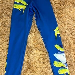 Guy Harvey Small Dorado Mahi Dolphin Shark Fishing Fish Leggings Angler Boating